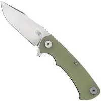 Rick Hinderer Knives Rick Hinderer Project X, MagnaCut Clip point, Stonewash, Translucent Green G10 pocket knife