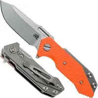 Rick Hinderer Knives Rick Hinderer Half Track Gen 2, Spearpoint 20CV, Orange G10, pocket knife