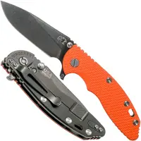 Rick Hinderer Knives Rick Hinderer XM18 3,5” Skinny Slicer Black DLC, Orange G10