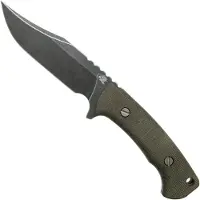 Rick Hinderer Knives Rick Hinderer Ranch Bowie Green Canvas Micarta, Battle Black, bowie knife