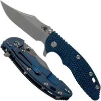 Rick Hinderer Knives Rick Hinderer XM-18 3.5 Bowie 20CV Battle Blue, Blue-Black G10 pocket knife