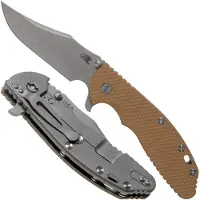 Rick Hinderer Knives Rick Hinderer XM-24 4” Bowie, CPM 20CV, Working Finish, Coyote G10 pocket knife