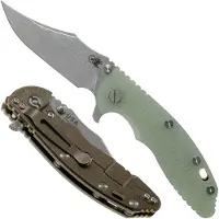 Rick Hinderer Knives Rick Hinderer XM-18 3.5 Bowie 20CV Stonewash Bronze, Transparent G10 pocket knife