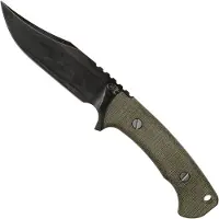 Rick Hinderer Knives Rick Hinderer Ranch Bowie Green Canvas Micarta, DLC Stonewashed, bowie knife