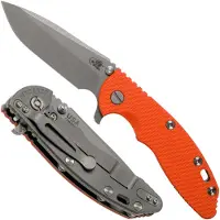 Rick Hinderer Knives Rick Hinderer XM-18 3.5" Spanto 20CV, Working Finish, orange G10 pocket knife