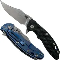 Rick Hinderer Knives Rick Hinderer XM-18 3.5 Bowie 20CV Stonewash Blue, Black G10 pocket knife