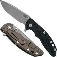 Rick Hinderer Knives Rick Hinderer XM18 3,5" Spearpoint CPM 20CV Stonewash, Battle Bronze, Black G10, pocket knife