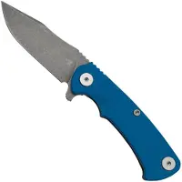Rick Hinderer Knives Rick Hinderer Project X, MagnaCut Clip point, Working Finish, Blue G10 pocket knife