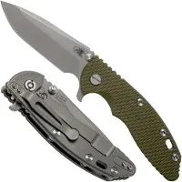 Rick Hinderer Knives Rick Hinderer XM-18 3.5" Spanto 20CV, Working Finish, od green G10 pocket knife