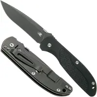 Rick Hinderer Knives Rick Hinderer FireTac Recurve DLC Battle Black, Black G10 pocket knife, Rick Hinderer design