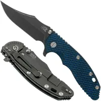 Rick Hinderer Knives Rick Hinderer XM-18 3.5 Bowie 20CV Battle Black, Blue-Black G10 pocket knife