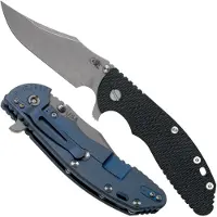 Rick Hinderer Knives Rick Hinderer XM-24 4” Bowie, CPM 20CV, Battle Blue, Black G10 pocket knife