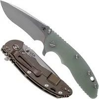Rick Hinderer Knives Rick Hinderer XM18 3.5” Recurve, CPM 20CV, Stonewash, Bronze, Translucent G10, pocket knife
