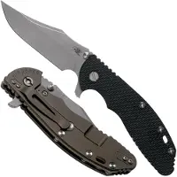 Rick Hinderer Knives Rick Hinderer XM-24 4” Bowie, CPM 20CV, Battle Bronze, Black G10 pocket knife