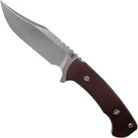 Rick Hinderer Knives Rick Hinderer Ranch Bowie Burgundy Canvas Micarta, Stonewashed, bowie knife