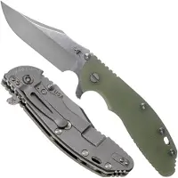 Rick Hinderer Knives Rick Hinderer XM-24 4” Bowie, CPM 20CV, Stonewashed, Translucent Green G10 pocket knife