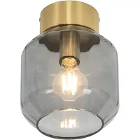 QAZQA Smart taklampa mässing med rökglas inkl WiFi A60 - Stiklo