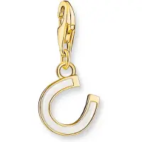 Thomas Sabo Charm Club Charmista horseshoe white enamel yellow-gold plated berlock 2018-427-14