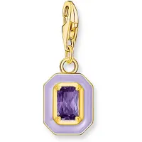 Thomas Sabo Charm Club Charmista octagon violet enamel yellow-gold plated berlock 2034-565-13