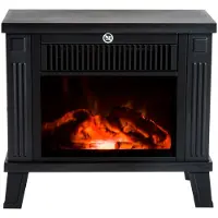 HOMCOM Stående Elspis med Flameffekt, Svart, 600/1200W