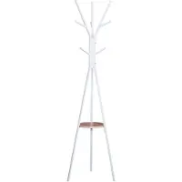 Aosom Vit Metallklädhängare för Korridor 45x45x180 cm