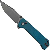 QSP Knife QSP Grebe QS147-B2, 14C28N black Clippoint blue Micarta, pocket knife