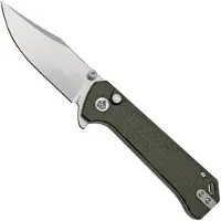 QSP Knife QSP Grebe QS147-A1, 14C28N Clippoint dark brown Micarta, pocket knife