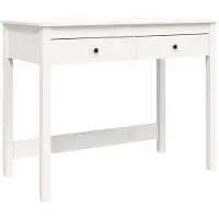 vidaXL Skrivbord med lådor vit 100x50x78 cm massiv furu