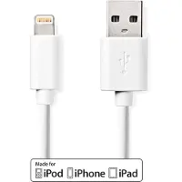 Nedis Lightning Kabel | USB 2.0 | Apple Lightning, 8-stifts | USB-A Hane | 480 Mbps | Nickelplaterad | 2.00 m | Rund | PVC | Vit | Label