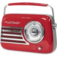 Madison retro radio med Bluetooth och FM (röd)