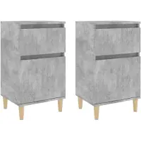 vidaXL Sängbord betonggrå 2 st 40x35x70 cm