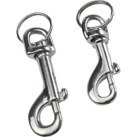 Wedo karbinhakssats, av metall, förnicklad, bestående av: 2 karbinhakar vardera i storlekarna 65 mm och (262 499)