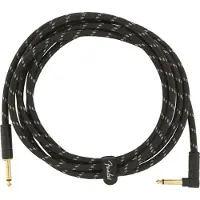 Fender Deluxe 10 Fots Rak / Vinklad Instrumentkabel Svart Tweed