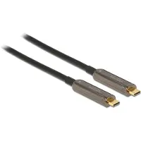 DeLOCK - USB-kabel - USB-C (hane) till USB-C (hane) - USB 3.2 Gen 1 / DisplayPort 1.2 - 10 m - Active Optical Cable (AOC), 4K60Hz (3840 x 2160) stöd - svart