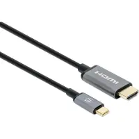 Manhattan USB-kabel HDMI 2.0 HDMI-A-kontakt, USB-C-kontakt 2.00 m Svart 153607