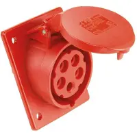 Pce CEE flänsuttag 32A 5p - 6h IP44/IP54, 80x97 mm, Vinklad