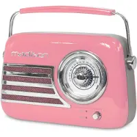Madison retro radio med Bluetooth och FM (Rosa)