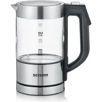 Severin WK 3458 - Vattenkokare - 0.5 liter - 1100 W - borstat rostfritt stål/glas