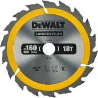 DeWalt Sågklinga för trä DT1931-QZ; 160x20 mm; 18T