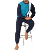 H.I.S. Pyjamas lång marinblå / turkos / vit