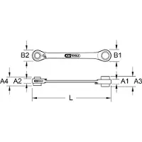 Ks Tools 5034543 503.4543 Dubbel ringnyckel Nyckelvidd (Metrisk) (för titel) 12 - 15 mm