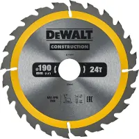 DeWalt Sågklinga för trä Construction; 190x30 mm; Z24