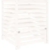 vidaXL Kompostlåda vit 82,5x82,5x99,5 cm massiv furu