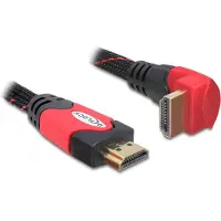 DeLOCK HDMI Anslutningskabel HDMI-A-kontakt 2 m Svart, Röd 82686 Rund, 4K UHD, tvinnad , guldpläterad kontakt HDMI-kabel