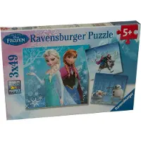 Disney Frozen Pussel - 3x49 Delar - Vinteräventyr - - One Size - Pussel
