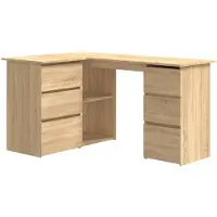 vidaXL Hörnskrivbord sonoma-ek 145x100x76 cm konstruerat trä