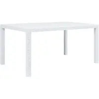 vidaXL Trädgårdsbord vit 150x90x72 cm konstrotting