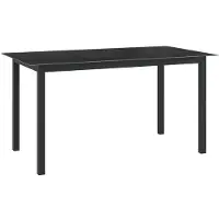 vidaXL Trädgårdsbord svart 150x90x74 cm aluminium och glas