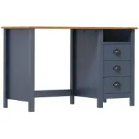 vidaXL Skrivbord Hill med 3 lådor 120x50x74 cm massiv furu