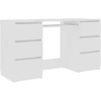 vidaXL Skrivbord vit 140x50x77 cm konstruerat trä